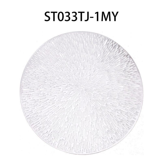 Circular Radial Hollow-out Gold Foil Placemat