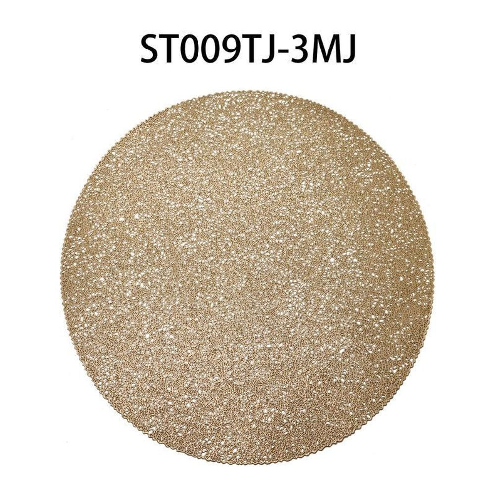 Circular Brushed Texture Gold Foil Placemat