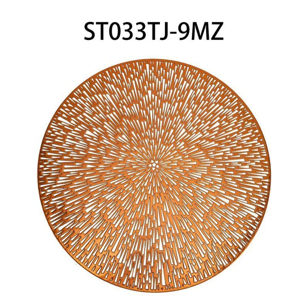 Circular Radial Hollow-out Gold Foil Placemat